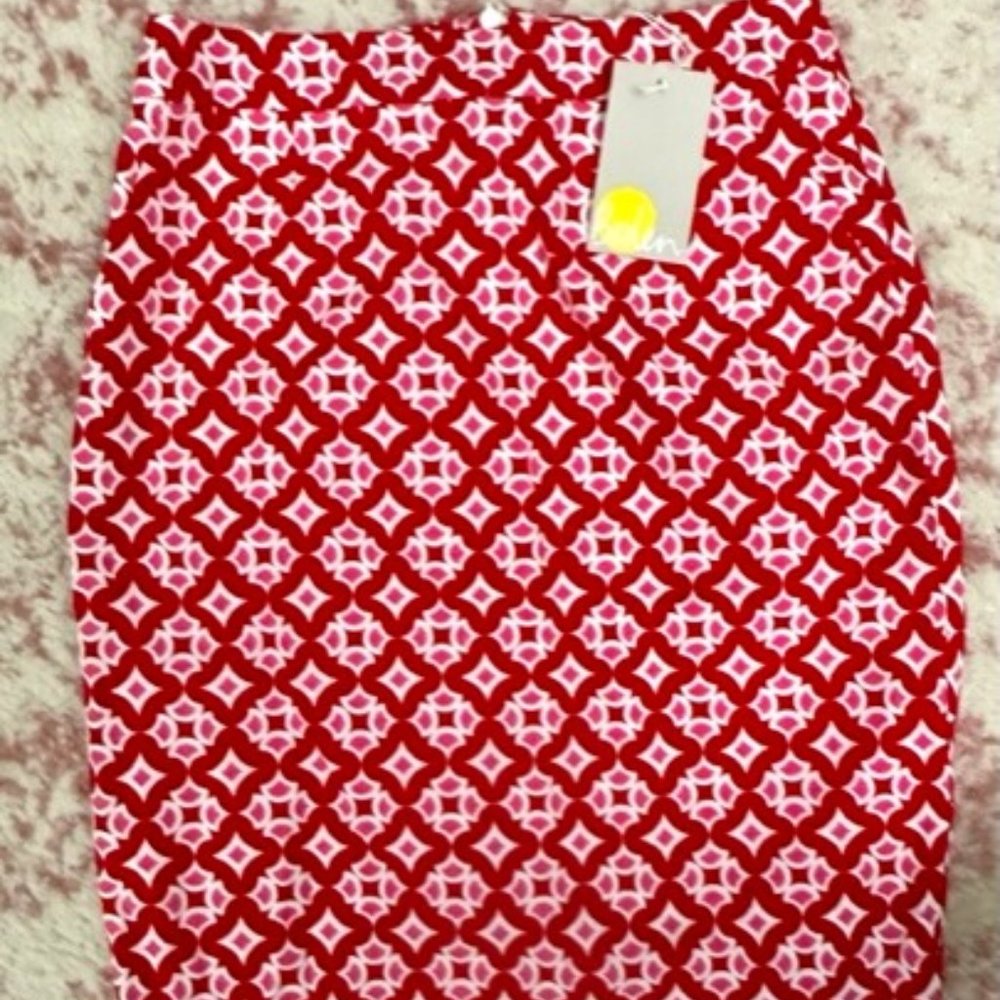 NEW Boden - Gabriella Pencil Skirt - Post Box Red, Diamond Drop - 2R